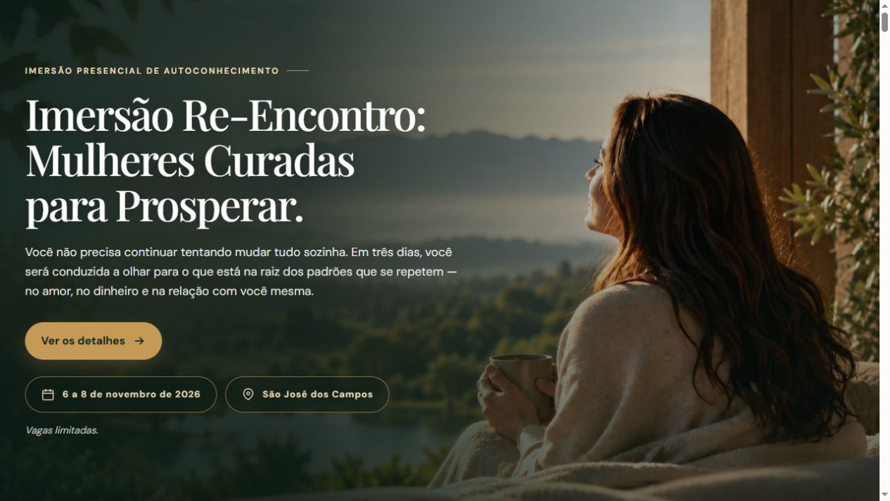 Prévia da landing page da Imersão Re-Encontro